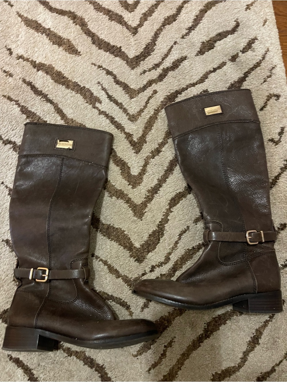 ANTONIO MELANI Dark Brown Leather Over-the-Knee Riding Boots
